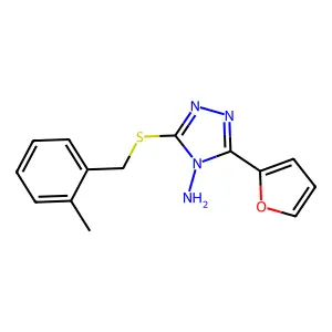 3-(2-Furyl)-5-[(2-methylphenyl)methylthio]-1,2,4-triazole-4-ylamine structure