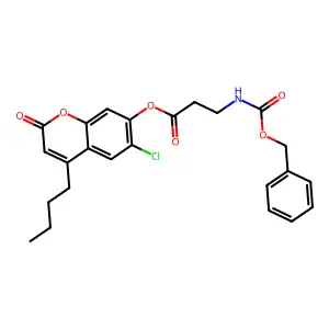 4-butyl-6-chloro-2-oxo-2H-chromen-7-yl N-[(benzyloxy)carbonyl]-beta-alaninate structure