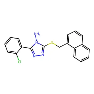3-(2-chlorophenyl)-5-[(naphthalen-1-ylmethyl)sulfanyl]-4H-1,2,4-triazol-4-amine structure