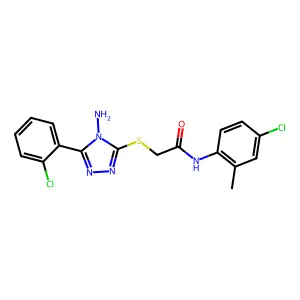 2-[4-amino-5-(2-chlorophenyl)(1,2,4-triazol-3-ylthio)]-N-(4-chloro-2-methylphe nyl)acetamide structure