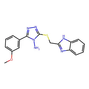 3-(1H-benzimidazol-2-ylmethylsulfanyl)-5-(3-methoxyphenyl)-1,2,4-triazol-4-amine structure