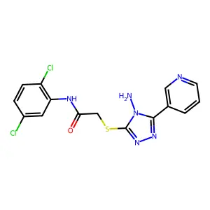 2-((4-amino-5-(pyridin-3-yl)-4H-1,2,4-triazol-3-yl)thio)-N-(2,5-dichlorophenyl)acetamide structure