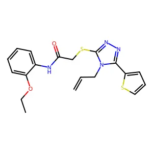 N-(2-ethoxyphenyl)-2-{[4-(prop-2-en-1-yl)-5-(thiophen-2-yl)-4H-1,2,4-triazol-3-yl]sulfanyl}acetamide structure