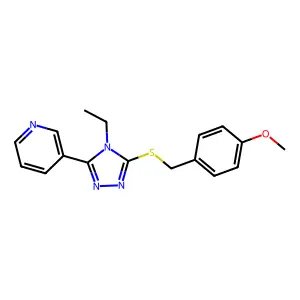 3-(4-Ethyl-5-((4-methoxybenzyl)thio)-4H-1,2,4-triazol-3-YL)pyridine structure