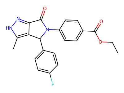 ethyl 4-(4-(4-fluorophenyl)-3-methyl-6-oxo-4,6-dihydropyrrolo[3,4-c]pyrazol-5(1H)-yl)benzoate structure