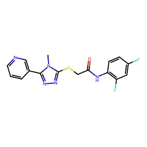 N-(2,4-difluorophenyl)-2-{[4-methyl-5-(pyridin-3-yl)-4H-1,2,4-triazol-3-yl]sulfanyl}acetamide structure