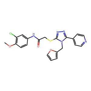 N-(3-chloro-4-methoxyphenyl)-2-{[4-(furan-2-ylmethyl)-5-(pyridin-4-yl)-4H-1,2,4-triazol-3-yl]sulfanyl}acetamide structure