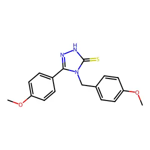 3-(4-methoxyphenyl)-4-[(4-methoxyphenyl)methyl]-1H-1,2,4-triazole-5-thione structure