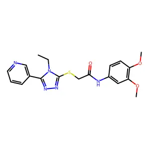 N-(3,4-dimethoxyphenyl)-2-{[4-ethyl-5-(pyridin-3-yl)-4H-1,2,4-triazol-3-yl]sulfanyl}acetamide structure