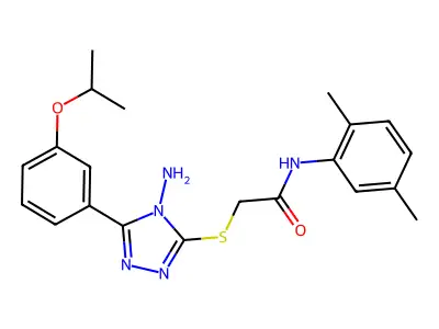 2-{4-amino-5-[3-(methylethoxy)phenyl](1,2,4-triazol-3-ylthio)}-N-(2,5-dimethyl phenyl)acetamide structure