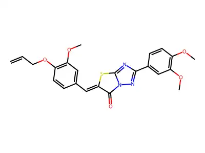 (5Z)-5-[4-(allyloxy)-3-methoxybenzylidene]-2-(3,4-dimethoxyphenyl)[1,3]thiazolo[3,2-b][1,2,4]triazol-6(5H)-one structure