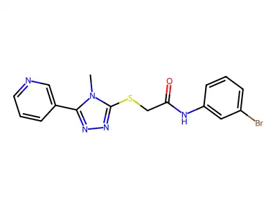 N-(3-bromophenyl)-2-{[4-methyl-5-(pyridin-3-yl)-4H-1,2,4-triazol-3-yl]sulfanyl}acetamide structure