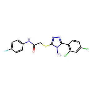 2-{[4-amino-5-(2,4-dichlorophenyl)-4H-1,2,4-triazol-3-yl]sulfanyl}-N-(4-fluorophenyl)acetamide structure