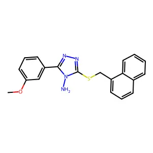 3-(3-methoxyphenyl)-5-[(naphthalen-1-ylmethyl)sulfanyl]-4H-1,2,4-triazol-4-amine structure