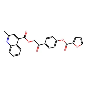 2-[4-(2-Furoyloxy)phenyl]-2-oxoethyl 2-methyl-4-quinolinecarboxylate structure