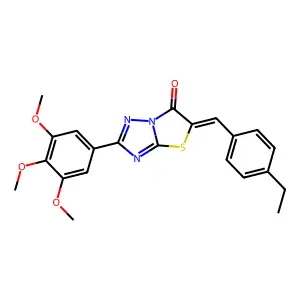 (5Z)-5-(4-ethylbenzylidene)-2-(3,4,5-trimethoxyphenyl)[1,3]thiazolo[3,2-b][1,2,4]triazol-6(5H)-one structure
