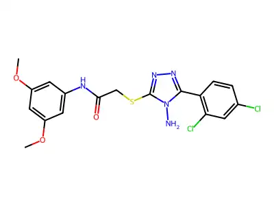2-{[4-amino-5-(2,4-dichlorophenyl)-4H-1,2,4-triazol-3-yl]sulfanyl}-N-(3,5-dimethoxyphenyl)acetamide structure
