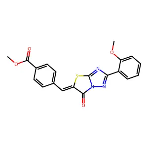 methyl 4-{(Z)-[2-(2-methoxyphenyl)-6-oxo[1,3]thiazolo[3,2-b][1,2,4]triazol-5(6H)-ylidene]methyl}benzoate structure
