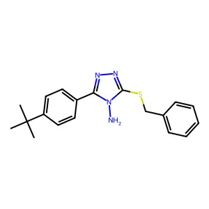 3-(benzylsulfanyl)-5-(4-tert-butylphenyl)-4H-1,2,4-triazol-4-amine structure