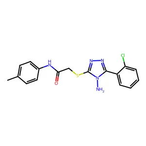 2-((4-amino-5-(2-chlorophenyl)-4H-1,2,4-triazol-3-yl)thio)-N-(p-tolyl)acetamide structure