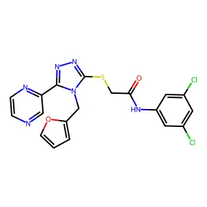 N-(3,5-dichlorophenyl)-2-{[4-(furan-2-ylmethyl)-5-(pyrazin-2-yl)-4H-1,2,4-triazol-3-yl]sulfanyl}acetamide structure