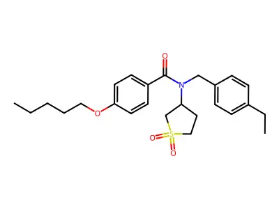 N-(1,1-dioxothiolan-3-yl)-N-[(4-ethylphenyl)methyl]-4-pentoxybenzamide structure
