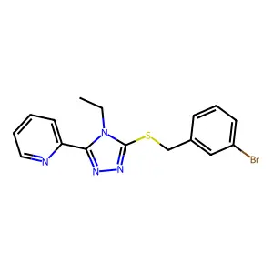3-Bromobenzyl 4-ethyl-5-(2-pyridinyl)-4H-1,2,4-triazol-3-YL sulfide structure