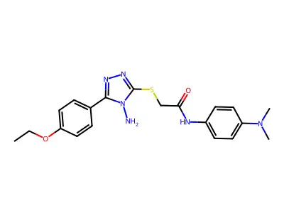 2-{[4-amino-5-(4-ethoxyphenyl)-4H-1,2,4-triazol-3-yl]sulfanyl}-N-[4-(dimethylamino)phenyl]acetamide structure