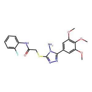 2-{[4-amino-5-(3,4,5-trimethoxyphenyl)-4H-1,2,4-triazol-3-yl]sulfanyl}-N-(2-fluorophenyl)acetamide structure