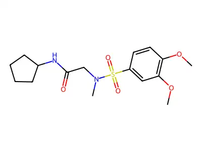 N-cyclopentyl-2-[(3,4-dimethoxyphenyl)sulfonyl-methylamino]acetamide structure