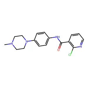 2-chloro-N-[4-(4-methylpiperazin-1-yl)phenyl]pyridine-3-carboxamide structure