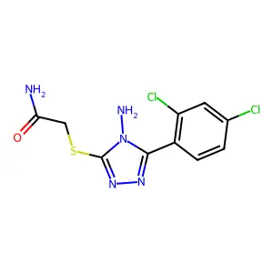 2-((4-Amino-5-(2,4-dichlorophenyl)-4H-1,2,4-triazol-3-YL)thio)acetamide structure