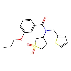 N-(1,1-dioxidotetrahydrothiophen-3-yl)-3-propoxy-N-(thiophen-2-ylmethyl)benzamide structure