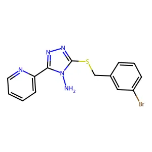 3-[(3-Bromophenyl)methylthio]-5-(2-pyridyl)-1,2,4-triazole-4-ylamine structure