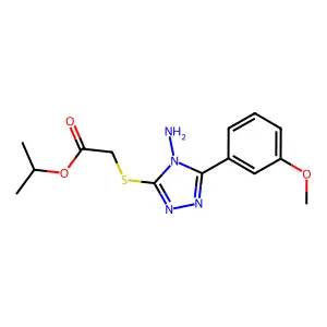 Methylethyl 2-[4-amino-5-(3-methoxyphenyl)-1,2,4-triazol-3-ylthio]acetate structure