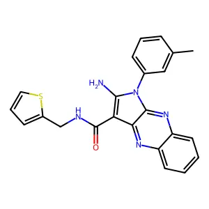 2-amino-1-(3-methylphenyl)-N-(2-thienylmethyl)-1H-pyrrolo[2,3-b]quinoxaline-3-carboxamide structure