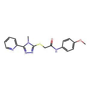 N-(4-methoxyphenyl)-2-{[4-methyl-5-(pyridin-2-yl)-4H-1,2,4-triazol-3-yl]sulfanyl}acetamide structure
