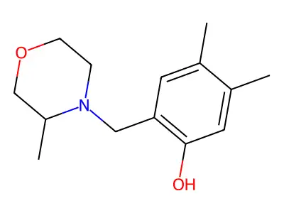 4,5-Dimethyl-2-((3-methylmorpholino)methyl)phenol structure