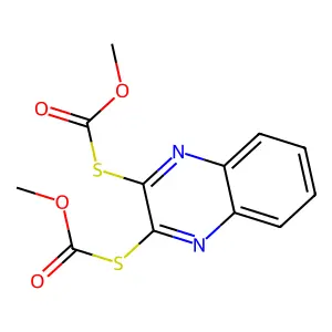 Carbonic acid, dithiodi-, O,O'-dimethyl S,S'-(2,3-quinoxalinediyl) ester structure
