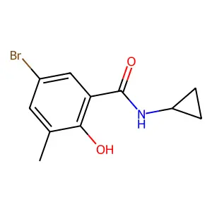 Benzamide, 5-bromo-N-cyclopropyl-2-hydroxy-3-methyl- structure