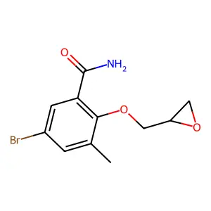 5-Bromo-3-methyl-2-(2-oxiranylmethoxy)benzamide structure