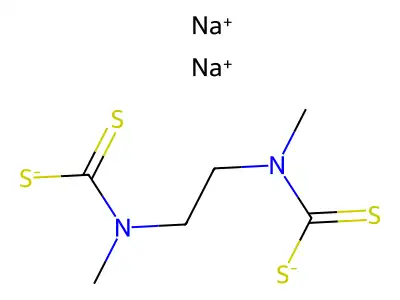 Carbamodithioic acid, 1,2-ethanediylbis(methyl-, disodium salt structure