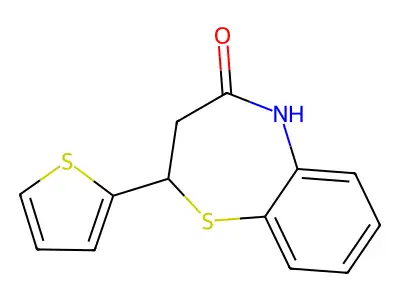 (2S)-2-thiophen-2-yl-3,5-dihydro-2H-1,5-benzothiazepin-4-one structure
