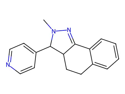 2-Methyl-3-(4-pyridyl)-3,3A,4,5-tetrahydro-2H-benz(G)indazole structure