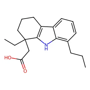 (1-Ethyl-8-propyl-2,3,4,9-tetrahydro-1H-carbazol-1-yl)acetic acid structure