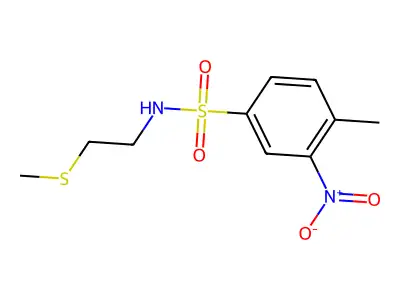 4-Methyl-N-[2-(methylsulfanyl)ethyl]-3-nitrobenzene-1-sulfonamide structure