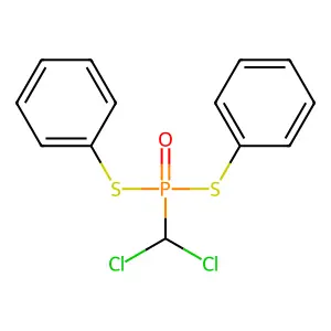 Phosphonodithioic acid, (dichloromethyl)-, S,S-diphenyl ester structure