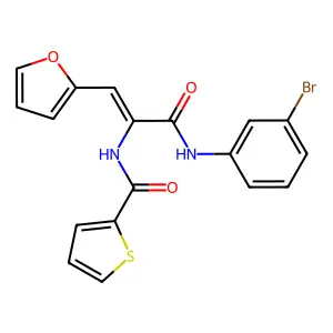 N-[(E)-1-[(3-Bromophenyl)carbamoyl]-2-(2-furyl)ethenyl]thiophene-2-carboxamide structure
