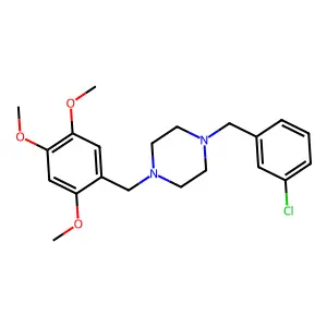 1-[(3-Chlorophenyl)methyl]-4-[(2,4,5-trimethoxyphenyl)methyl]piperazine structure