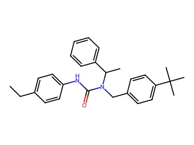1-[(4-Tert-butylphenyl)methyl]-3-(4-ethylphenyl)-1-(1-phenylethyl)urea structure
